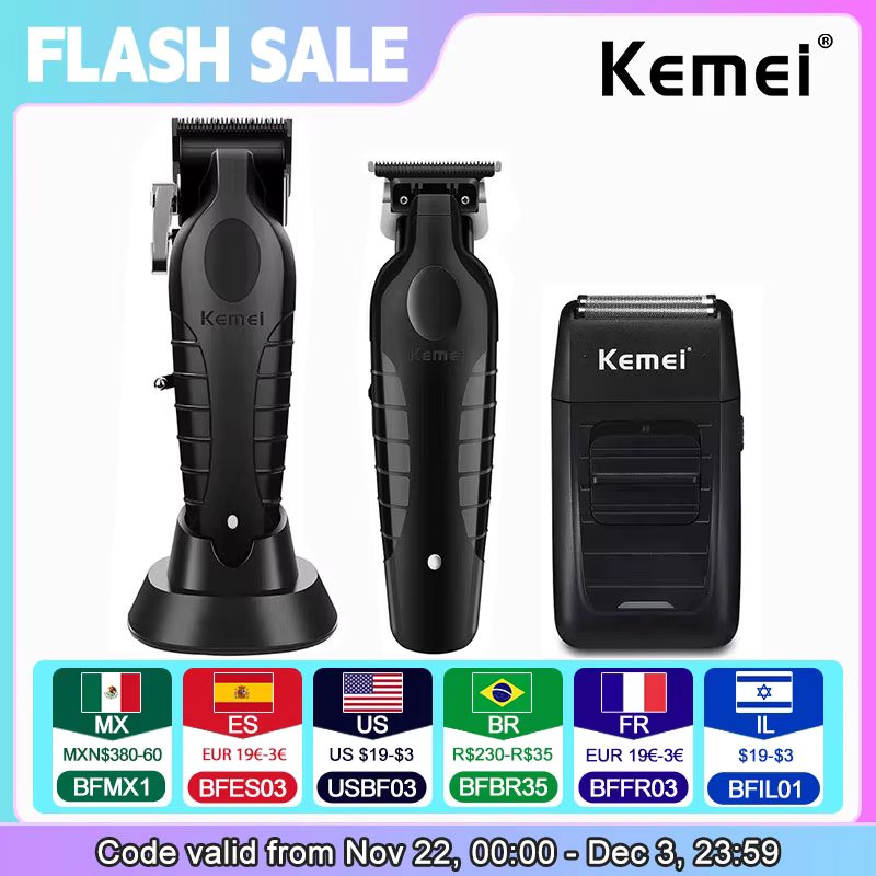 Kemei KM-2296 KM-2299 KM-1102 Hair Clipper Kit Men's Electric Shaver Hair Trimmer Machine Professional Hair Cutting Machine