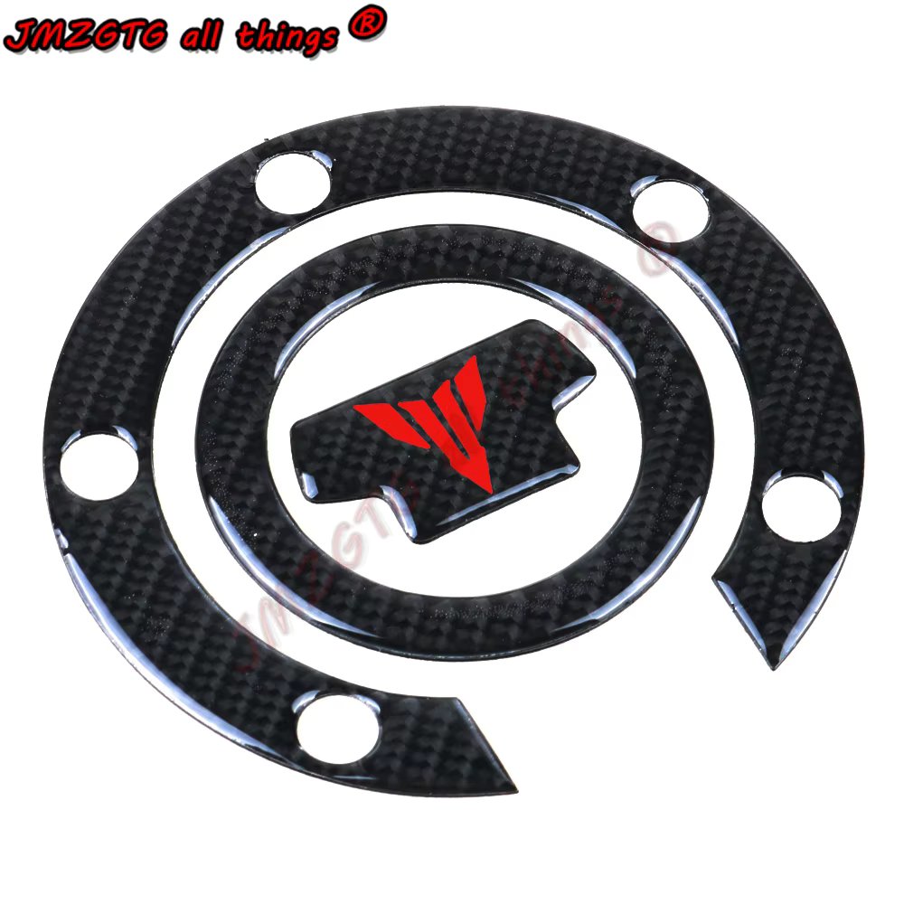 For YAMAHA MT07 MT09 R6 R1 FZ09 Motorcycle Fuel Cap Cover Decal Sticker 3D Carbon Look