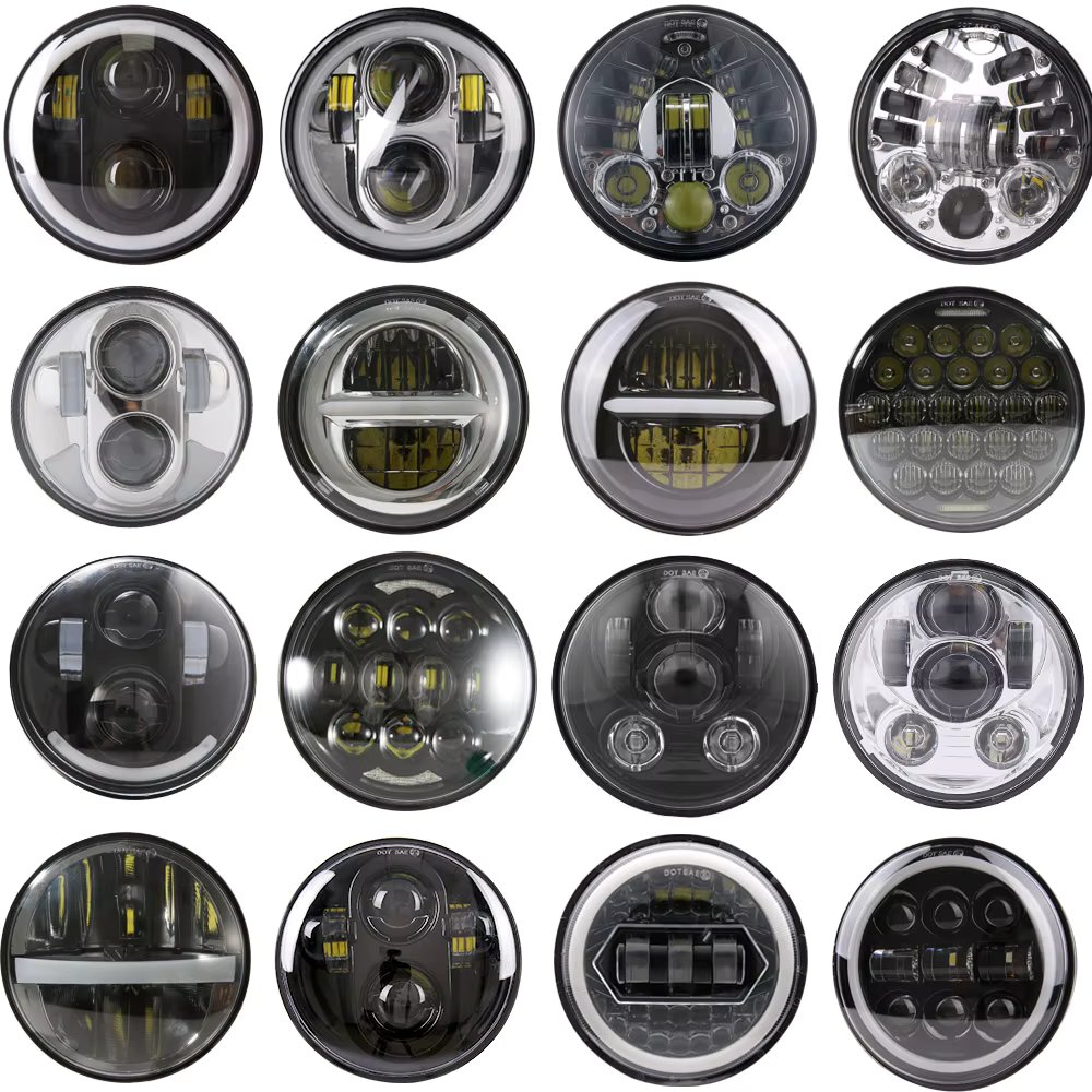 Universal 5 3/4 Inch 5.75" Led Car Motorcycle Headlight H4 Phare Farol Moto Headlamp Head Light For Harley Indian Scout Honda