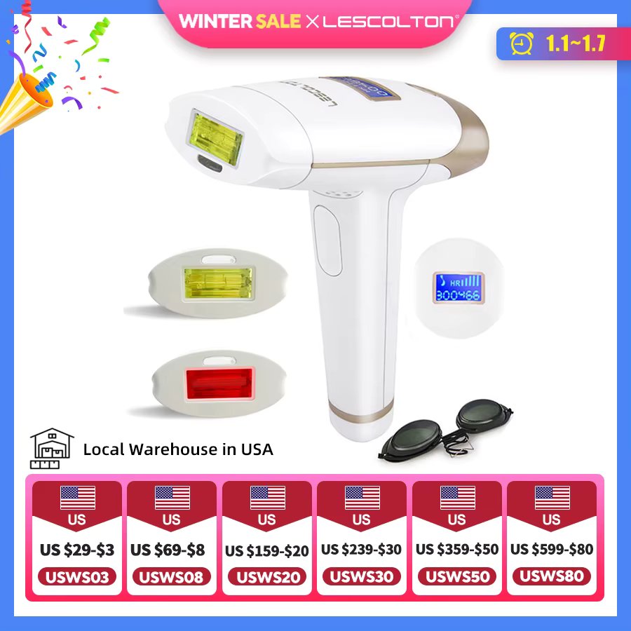 Lescolton 2in1 IPL Epilator Hair Removal LCD Display Machine T009i Laser Permanent Bikini Trimmer Electric Depilador a laser