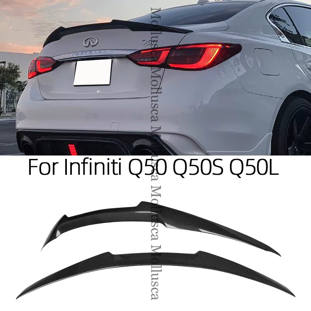 For Infiniti Q50 Q50S Q50L M4 Style Carbon fiber Rear Spoiler Trunk wing 2013-2023 FRP honeycomb Forged