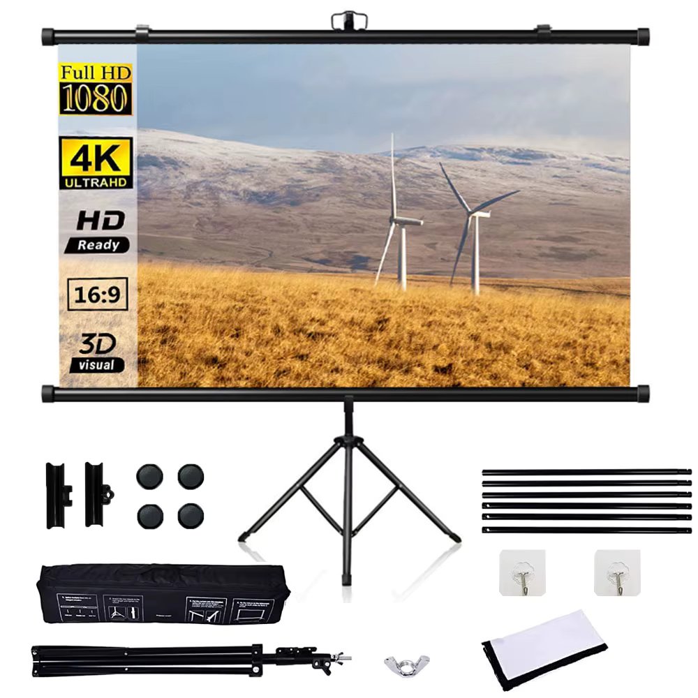 Projection screen with stand office home wall-mounted simple screen outdoor portable mobile high-definition projector screen