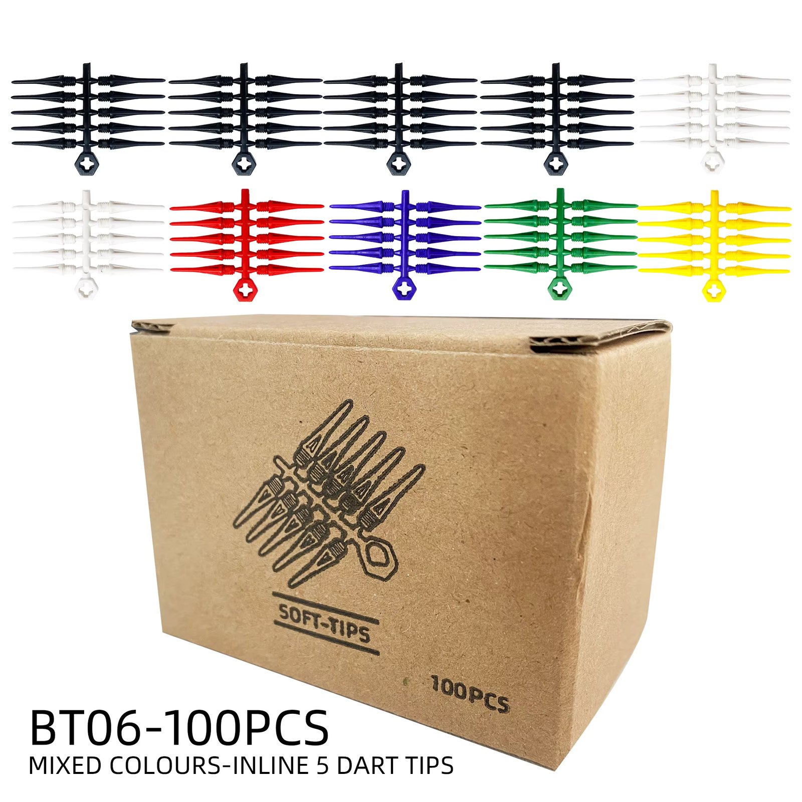 PENPEN 50pcs Soft Dart Tip 2BA wrench kit For Soft Plastic Tip Electronic Dartboard Accessories,dart tips with a tool wrech kit