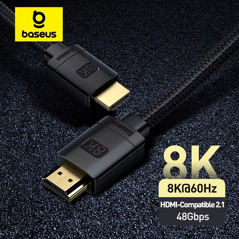 Baseus 8K HDMI-compatible Cable for Xiaomi Mi Box 8K/60Hz 4K/120HZ 48Gbps Digital Cable for PS5 PS4 Laptop TV Monitor Projectors
