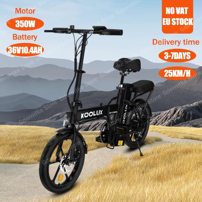 Folding Electric Bike 350W Brushless Motor 36V10.4AH Lithium Battery E Bike Adult 16-inch Tire Disc Brake City Electric Bicycle