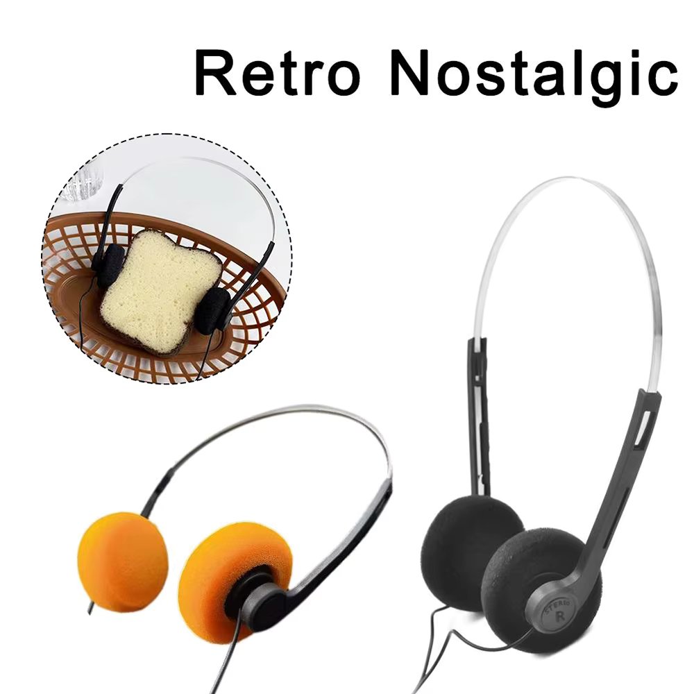 3.5mm Wired Headphone Music MP3 Retro Portable Headset Sports Fashion Noise Cancelling Headphones Helmet Universal For Laptop PC