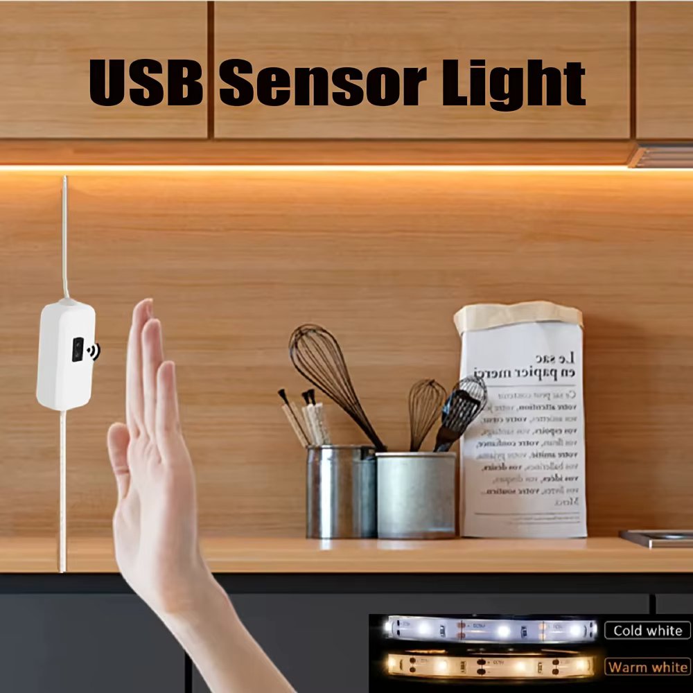 USB LED Lights Strip DC 5V Waterproof Smart Dimmer Hand Scan Sensor Switch Control Backlight Tape TV Christmas Lamp Room Decor