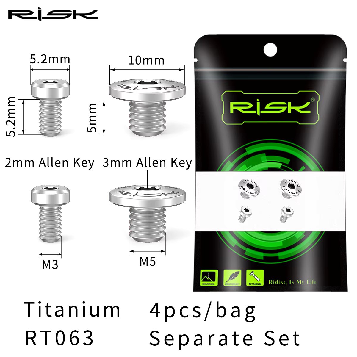4pcs Titanium