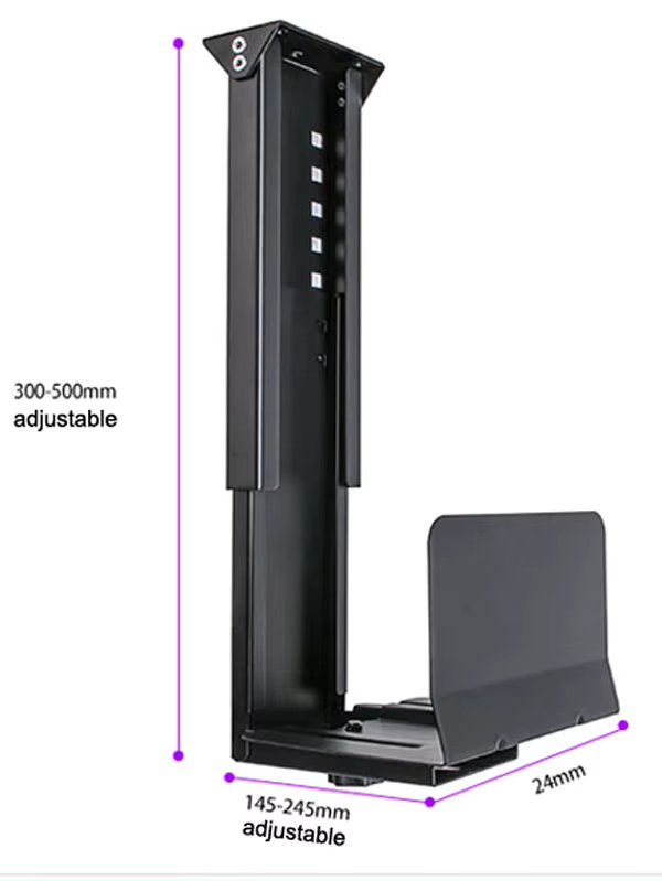 Universal PC Case Holder Under Desk Wall Side CPU Stand Adjustable Computer Mainframe Hanger Host Box Stand Bracket Rack GD08