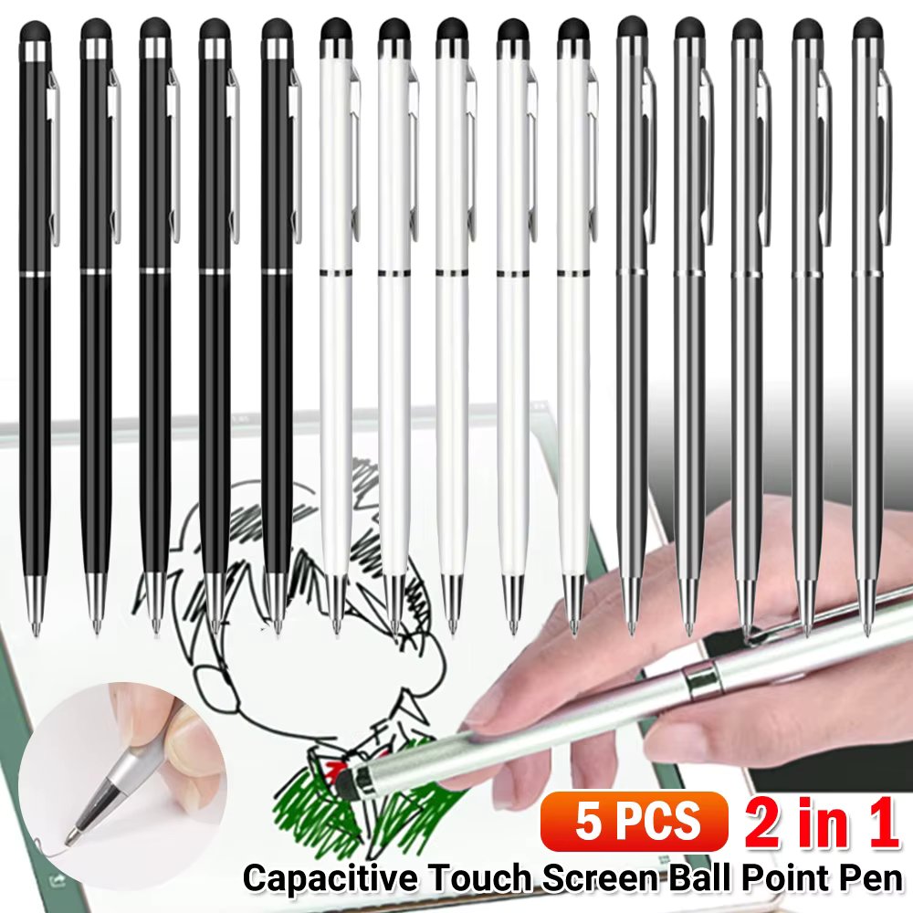 5PCS Stylus For Apple iPhone iPad Samsung Capacitive Touch Screen Ball Point Pen