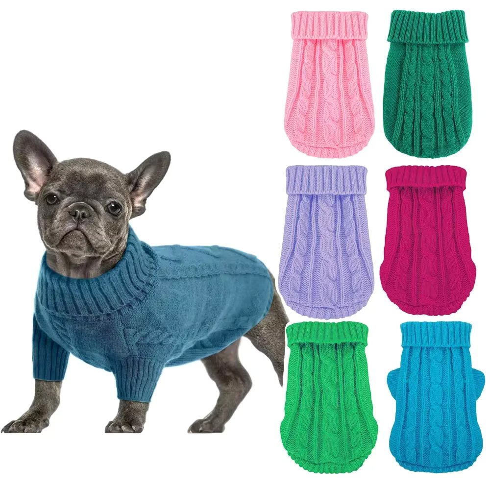 Knitted Winter Clothes for Small and Medium Dogs, Chihuahua Puppy Sweater, Yorkshire Pure Dog Sweater