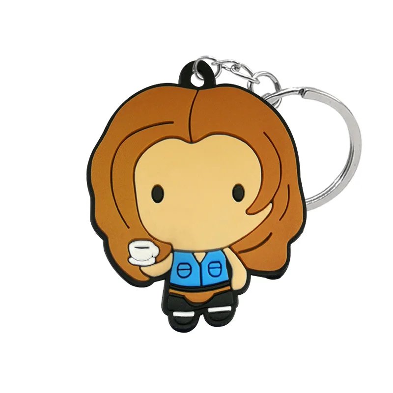 1PVC Old Friends PVC Keychain Classic Role Penguins Bears Key Ring Nostalgic Gifts Handbag Accessories Key Chain for Women Girls