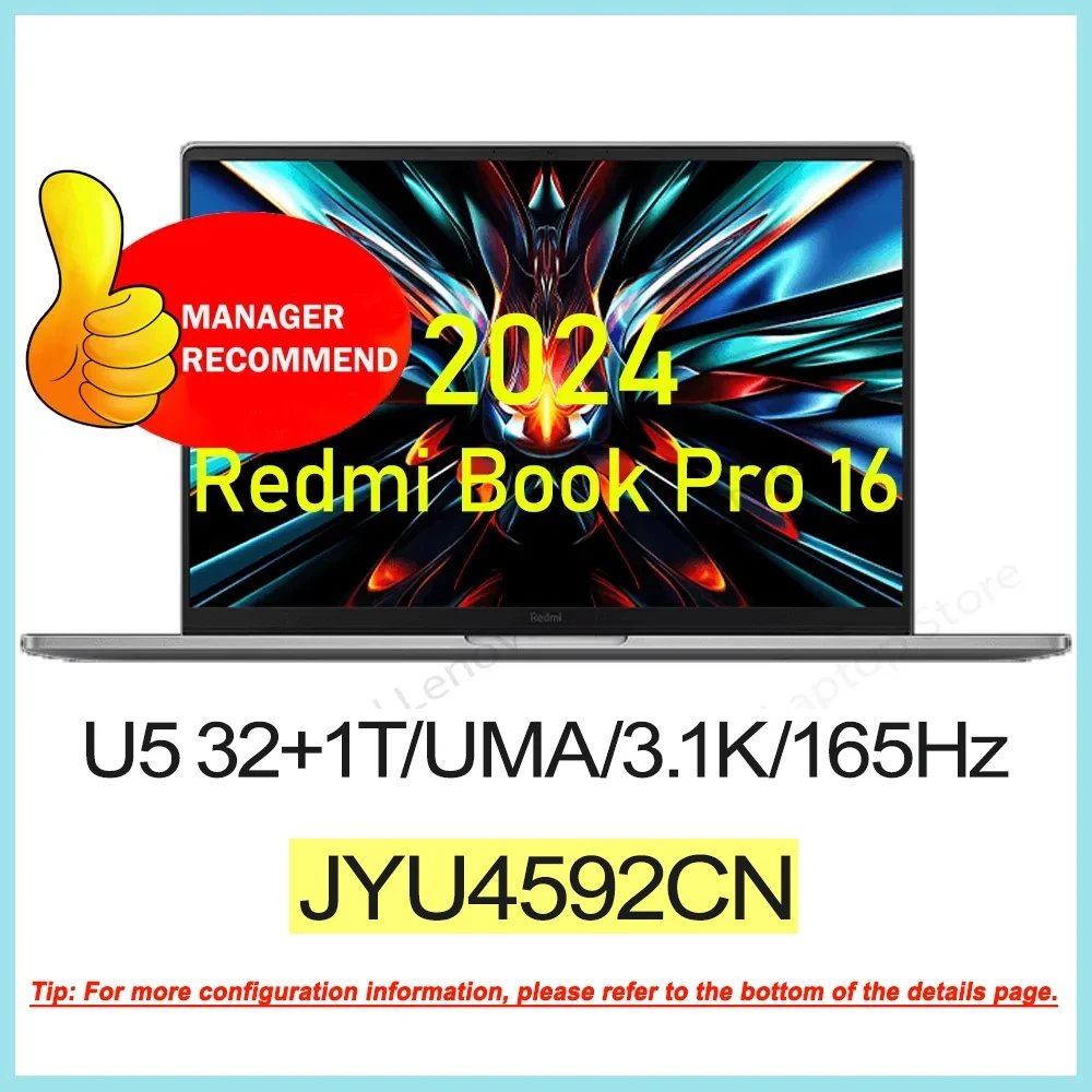 【Russia Warehouse】Xiaomi Redmi Book Pro 16 2024 U*5/U*7 ARC 3.1K 165Hz Screen JYU4592CN/JYU4593CN
