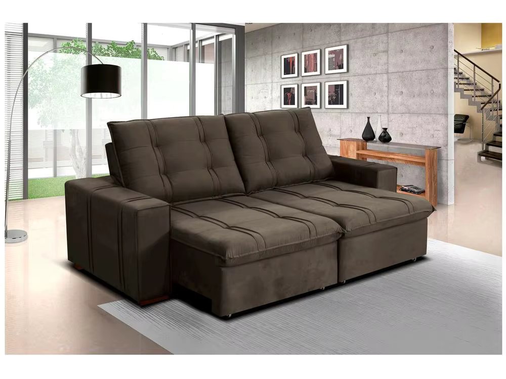 Retractable Sofa Reclining 4 Seas Velvet Joly Bipartite Tallinn Plus Blue Gratles