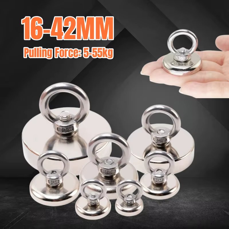 Magnet Hanging Ring Thickened Pot Magnets Underwater Salvage Pulling Force 5-55kg Strong Hook Fishing Strong Magnetic Ring