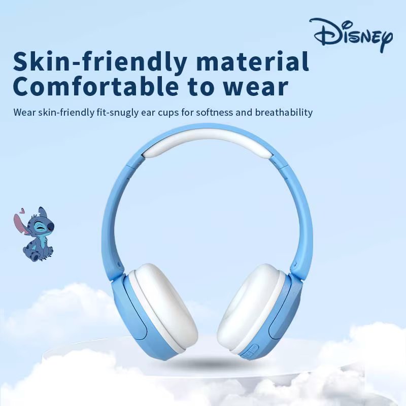 Disney Headphones Bluetooth Wireless Stitch X6 Foldable HIFI Surround Stereo Earphone Over Ear Headset with Mic For Kids Cartoon