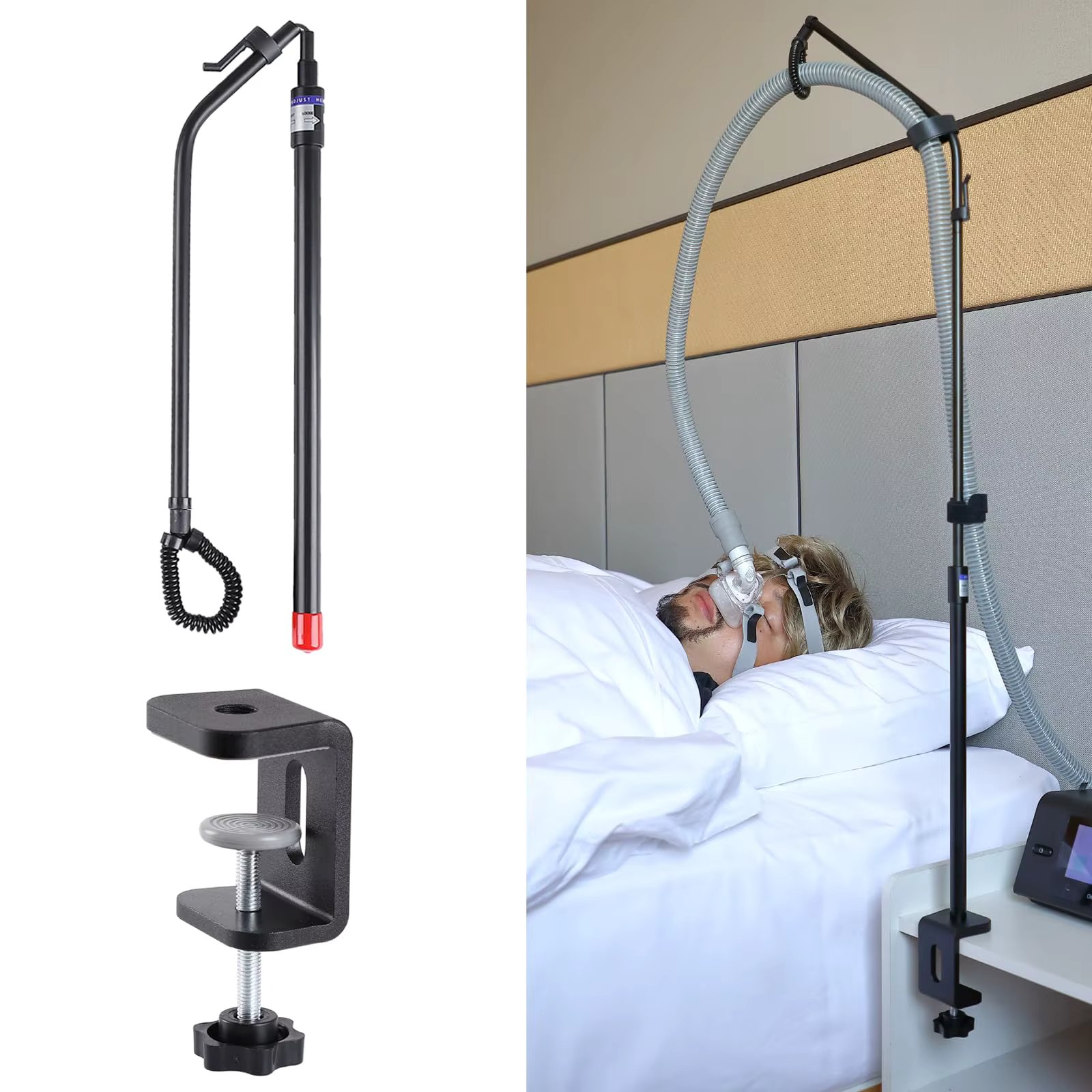CPAP Machine Hose Holder - Hanger Lift Prevent Hose Leakage Tangle Height Adjustable help Breathing Machine Users Better Sleep