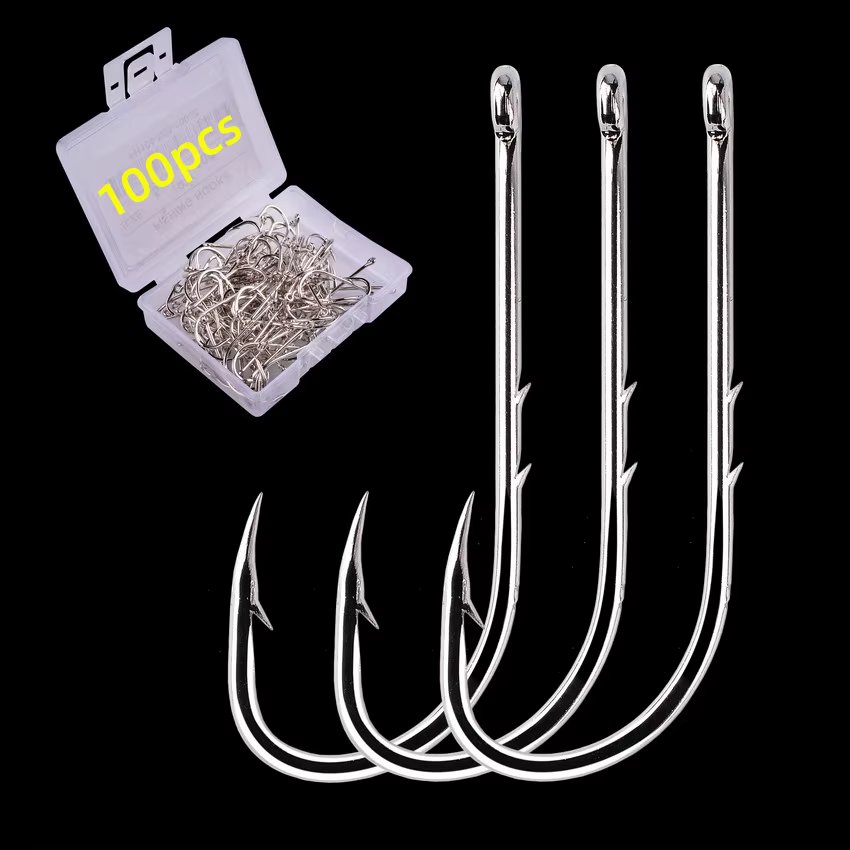 Aorace 1#-12# Fishing Hooks Sea Barbed Fishing Lures Shank Beak Live Bait Holder Carp Fishing Jig Worm Hooks Accessories Tackle