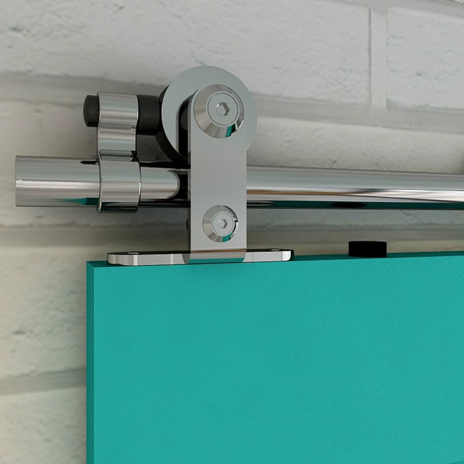 Sliding Door Hardware Closet Kit for Single Wood Door, Stainless Steel T Roller Kit 4FT-16FT