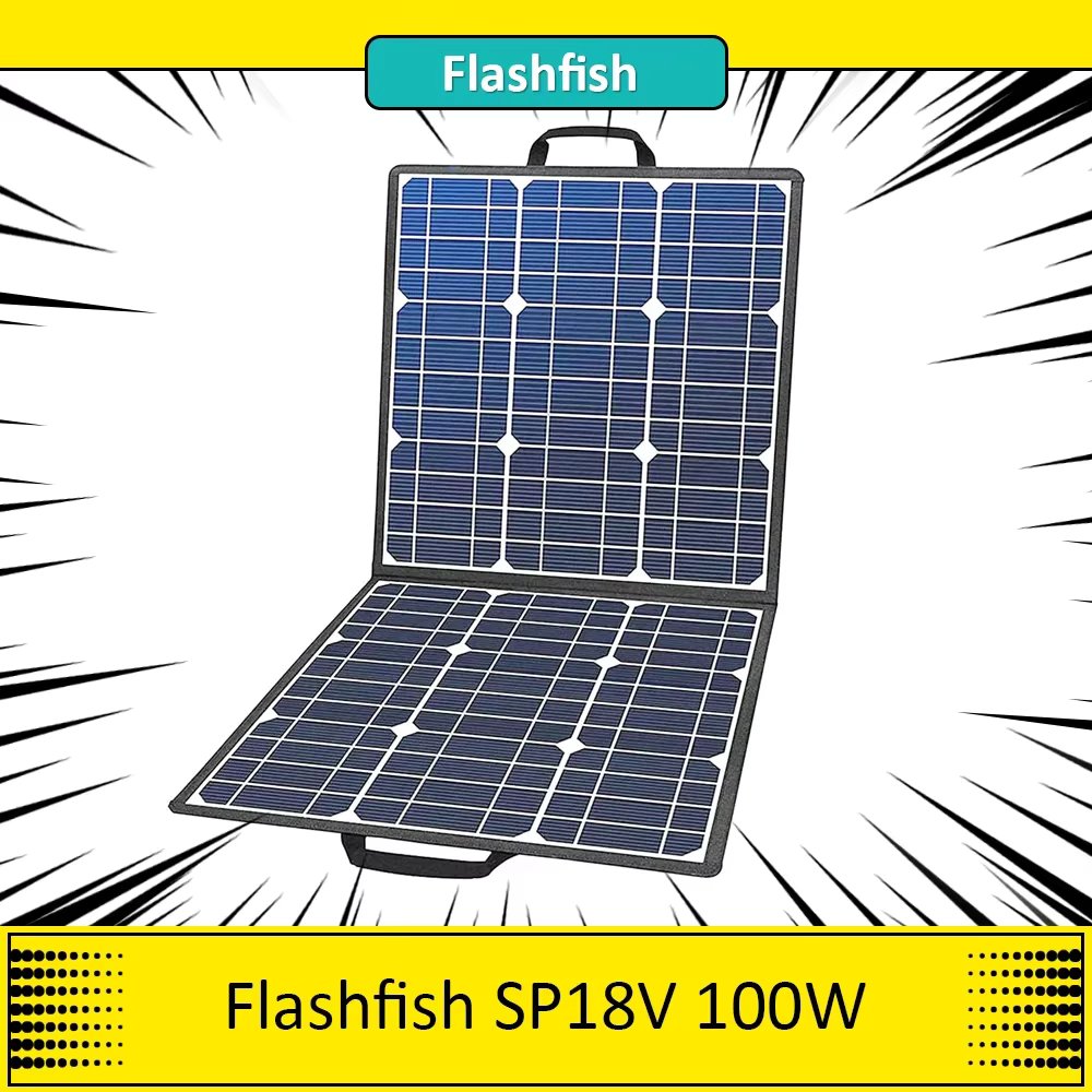 Flashfish SP 18V 100W Portable Solar Panel Unfolded USB Output Efficiency  Foldable Solar Panel USB DC Output