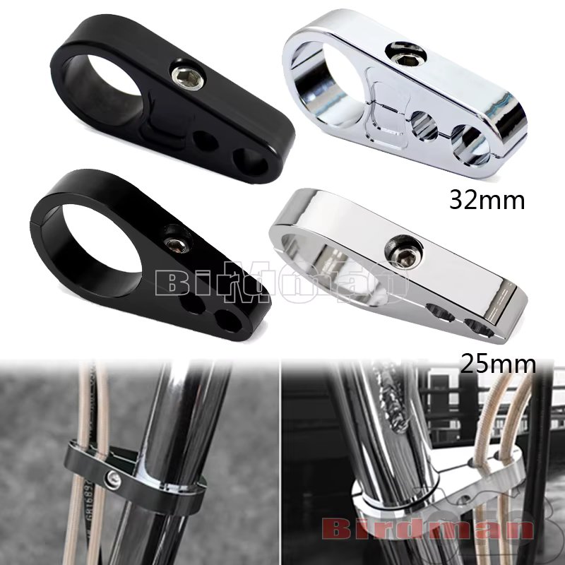For Harley Honda Cafe Racer Sportster 1" 25mm 1-1/4" 32mm Motorcycle Frame Handlebar Clutch Cable Brake Line Clamp Fixed Clips
