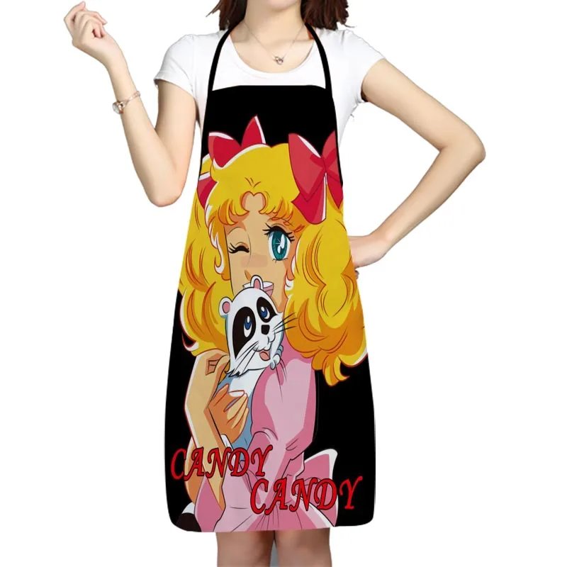 Candy Candy Anime Girl Kitchen Apron Funny Oxford Fabric Aprons For Men Women Home Cleaning Tools Creative Gifts 1028