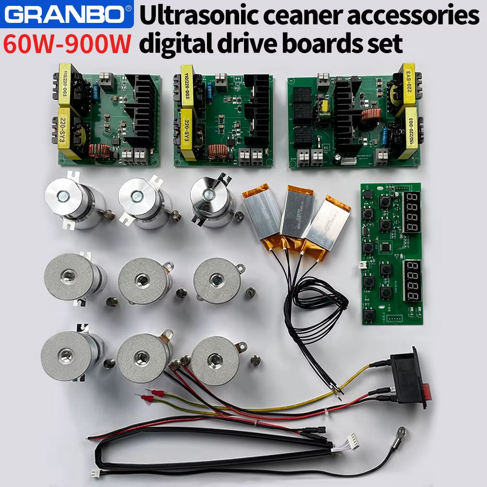 Granbo 60~900W 40KHz 110V/220V Ultrasonic Cleaner Drive Boards Transducer Kit DIY Ultrasound Cleaning Bathtub