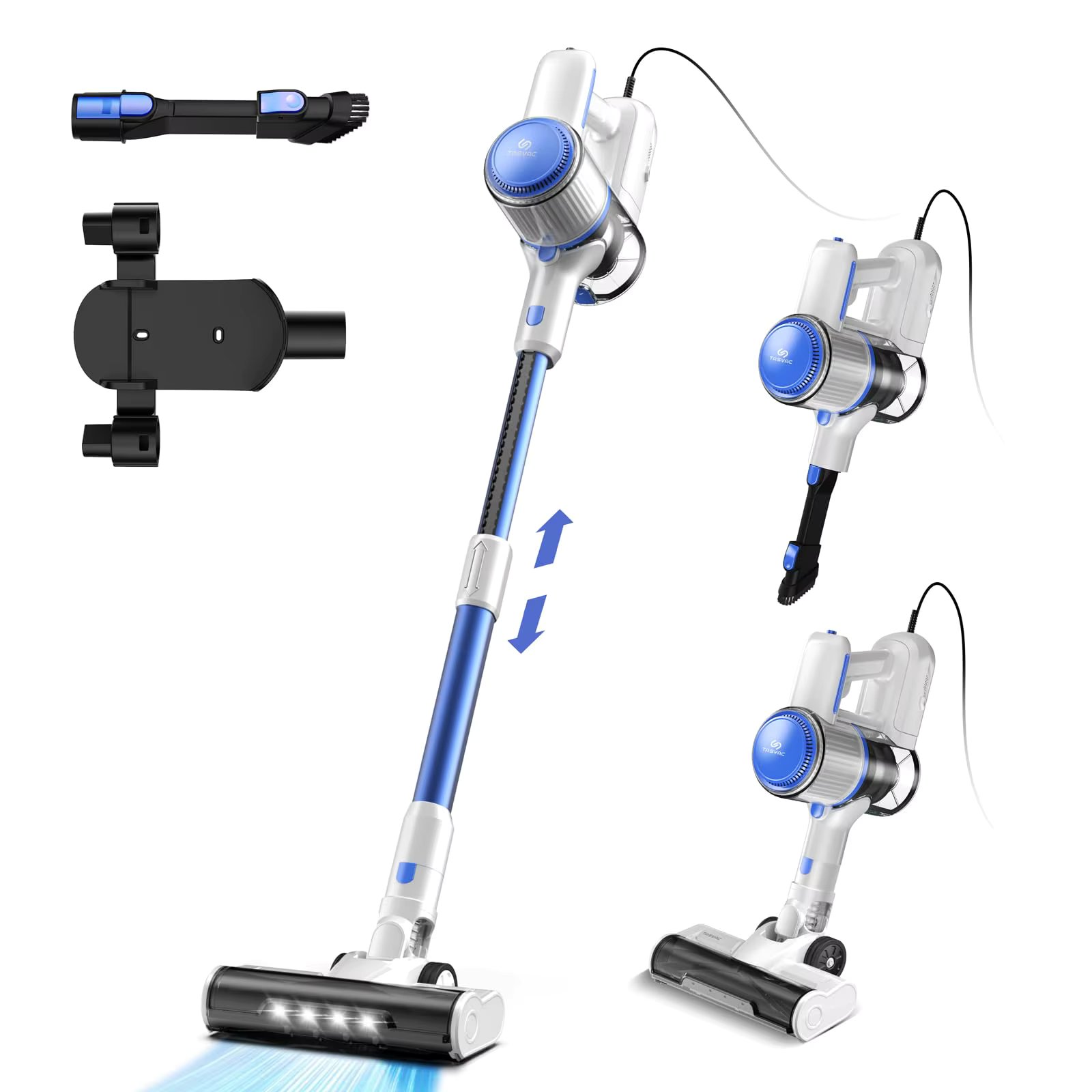 TASVAC i7 Corded Stick Vacuum, 26Kpa 600W Powerful Suction Vacuum Cleaner with LED Floor Head for Carpet Hard Floor Pet Hair