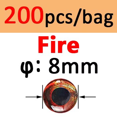 200pcs 8mm FIRE