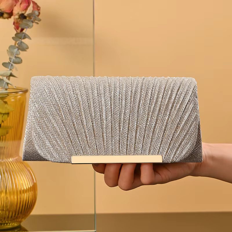 Wedding Bride Dinner Purse for Women Banquet Silver Clutch Bag Fashion Ladies Shinny Rhinestone Evening Bag