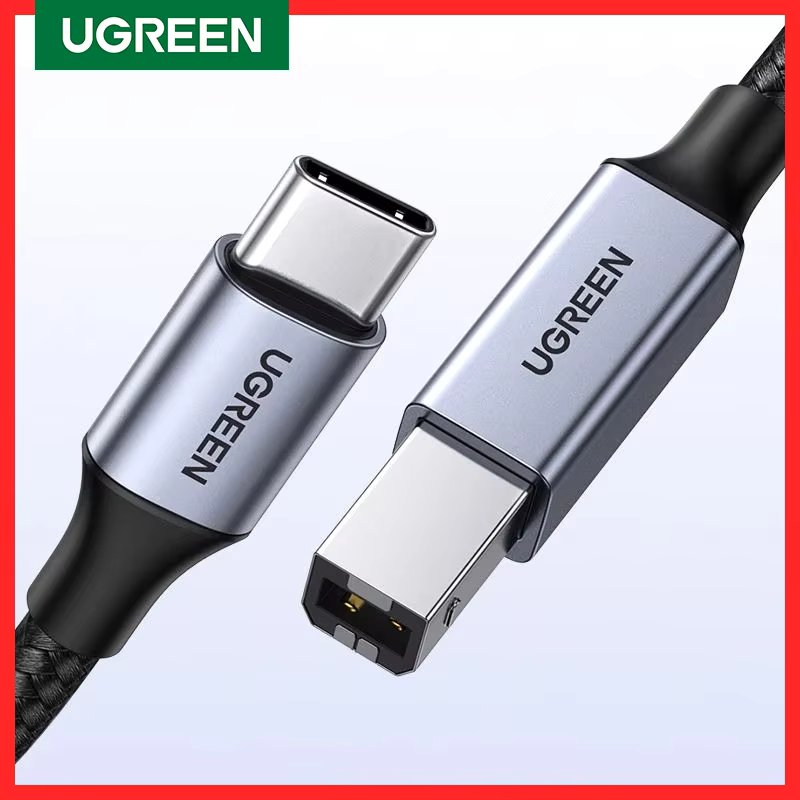 UGREEN USB C to USB B 2.0 Printer Cable Braided Printer Scanner Cord for Epson, MacBook Pro, HP, Canon, Brother, Samsung Printer
