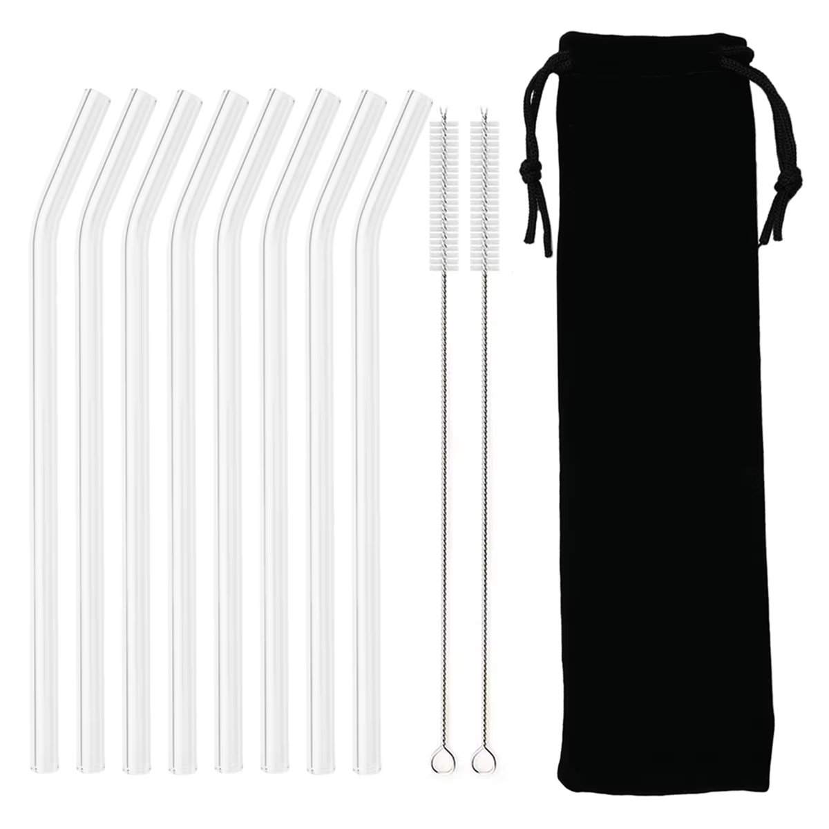 8Pcs Bent Black