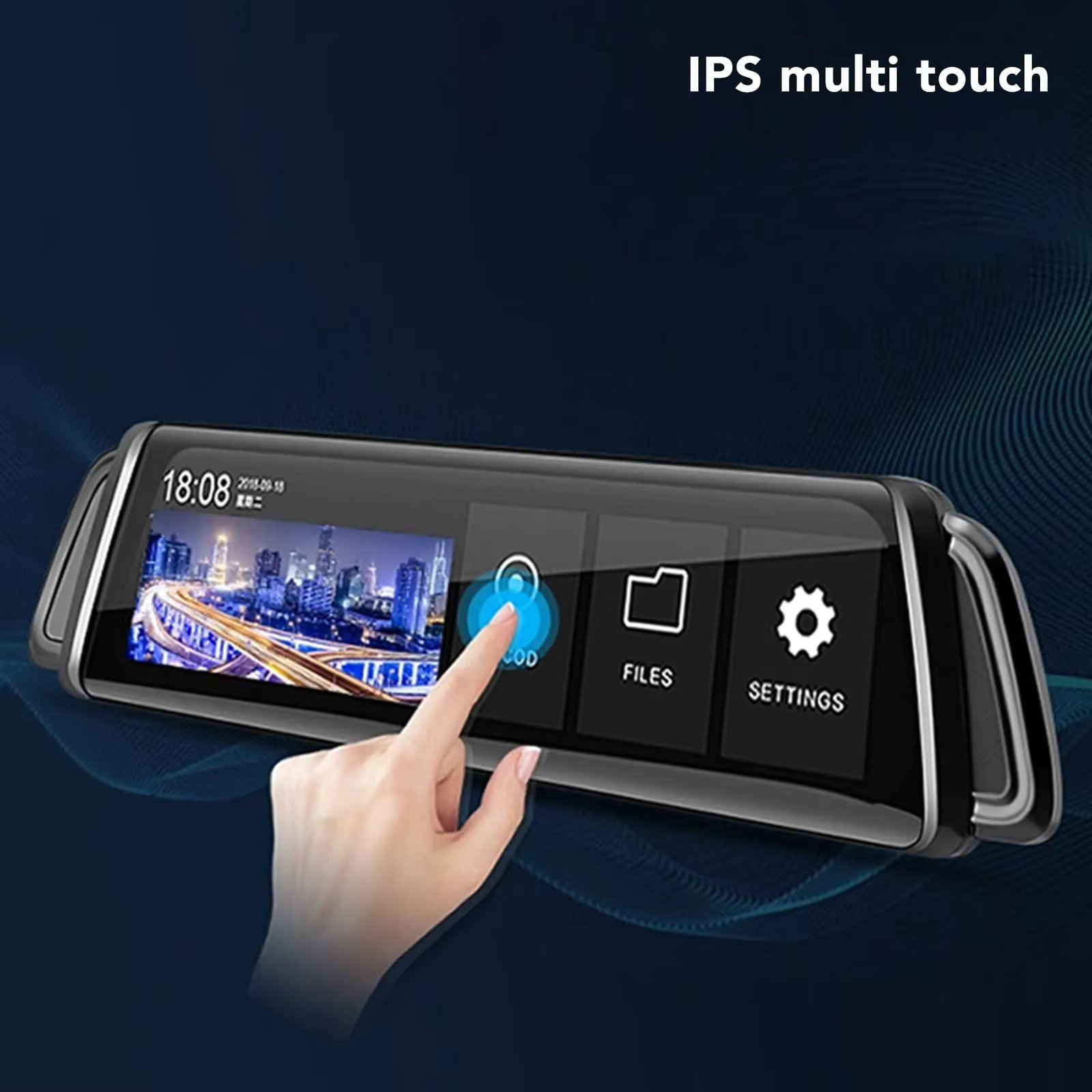 Dash Camera 9.66in Mirror Touch Screen Dual Camera 1080P Wide Angle 24H Parking Mode Motion Detection Car Camera