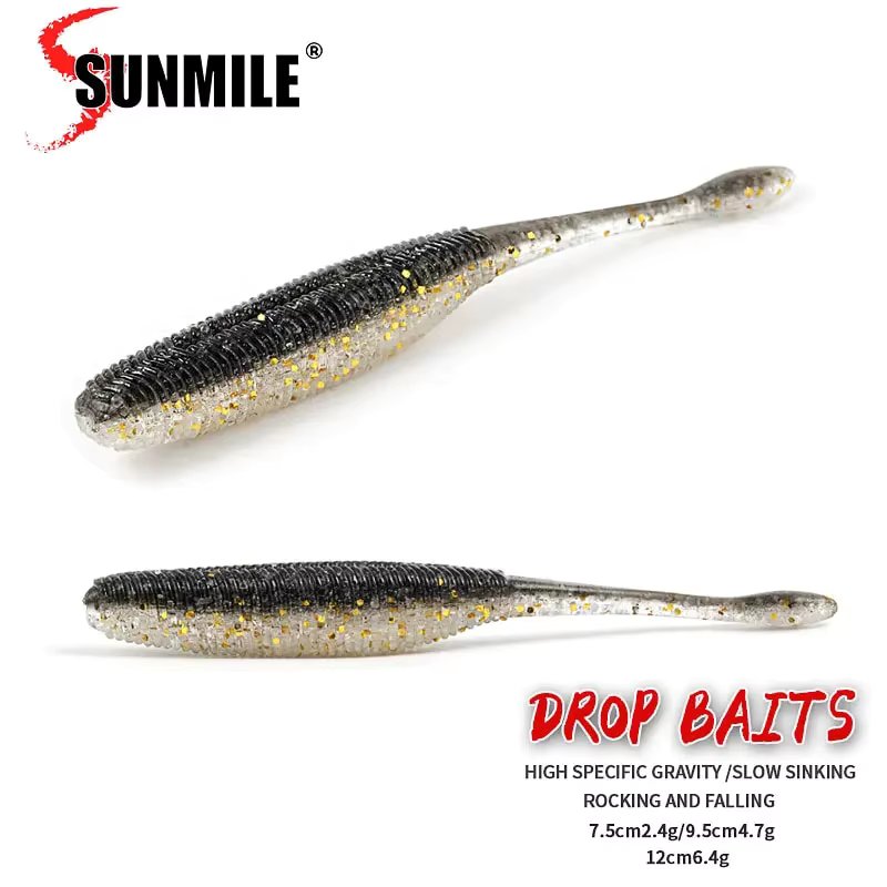 SUNMILE Fishing Lures Drop Soft Baits 7.5/9.5/11.5cm Soft Lure Iscas Artifical Baits Leurre Louple for Bass Pike Fishing Baits