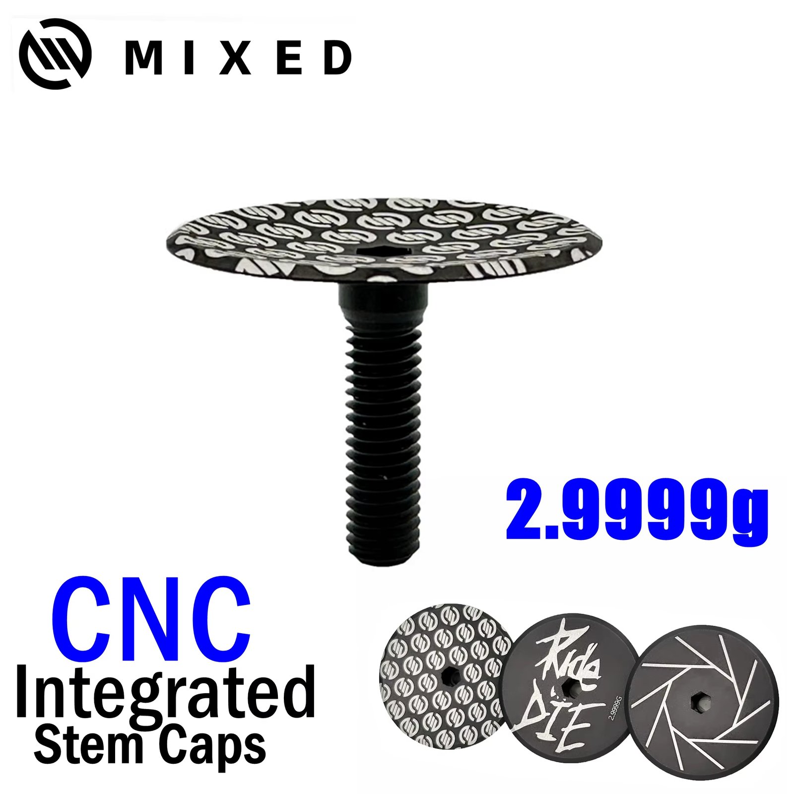 Mixed 2.99g CNC Integrated Stem Top Cap Bicycle Headset Caps Bike Steering Bicycle Bowl Cover