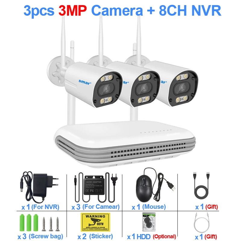 8CH NVR 3 Cams 3MP