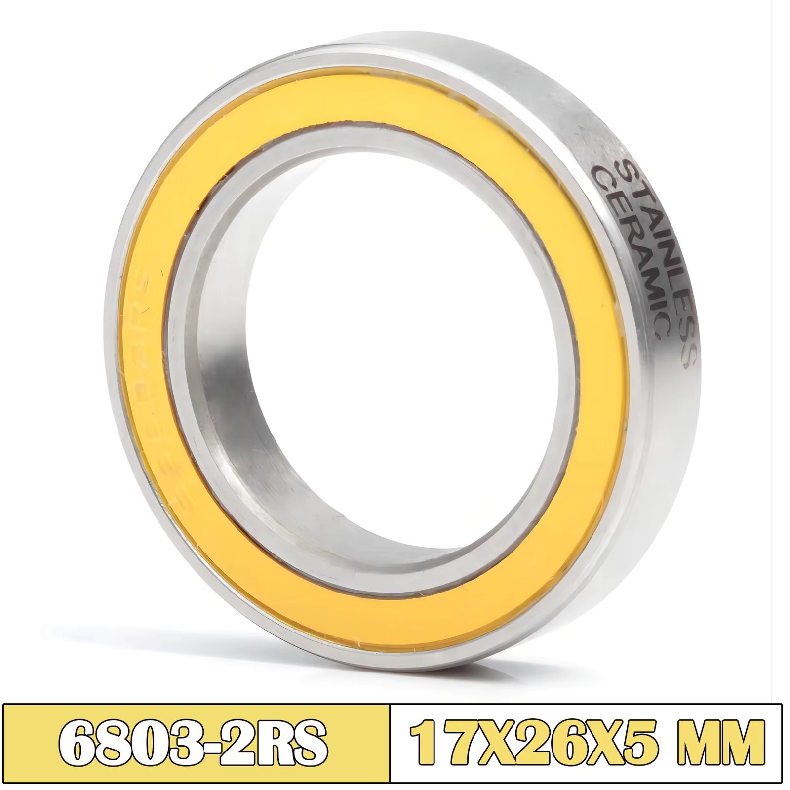 6803-2RS Stainless Bearing 17*26*5 mm ( 1 PC ) ABEC-5 6803 RS Bicycle Hub Front Rear Hubs Wheel 17 26 5 Ceramic Balls Bearings