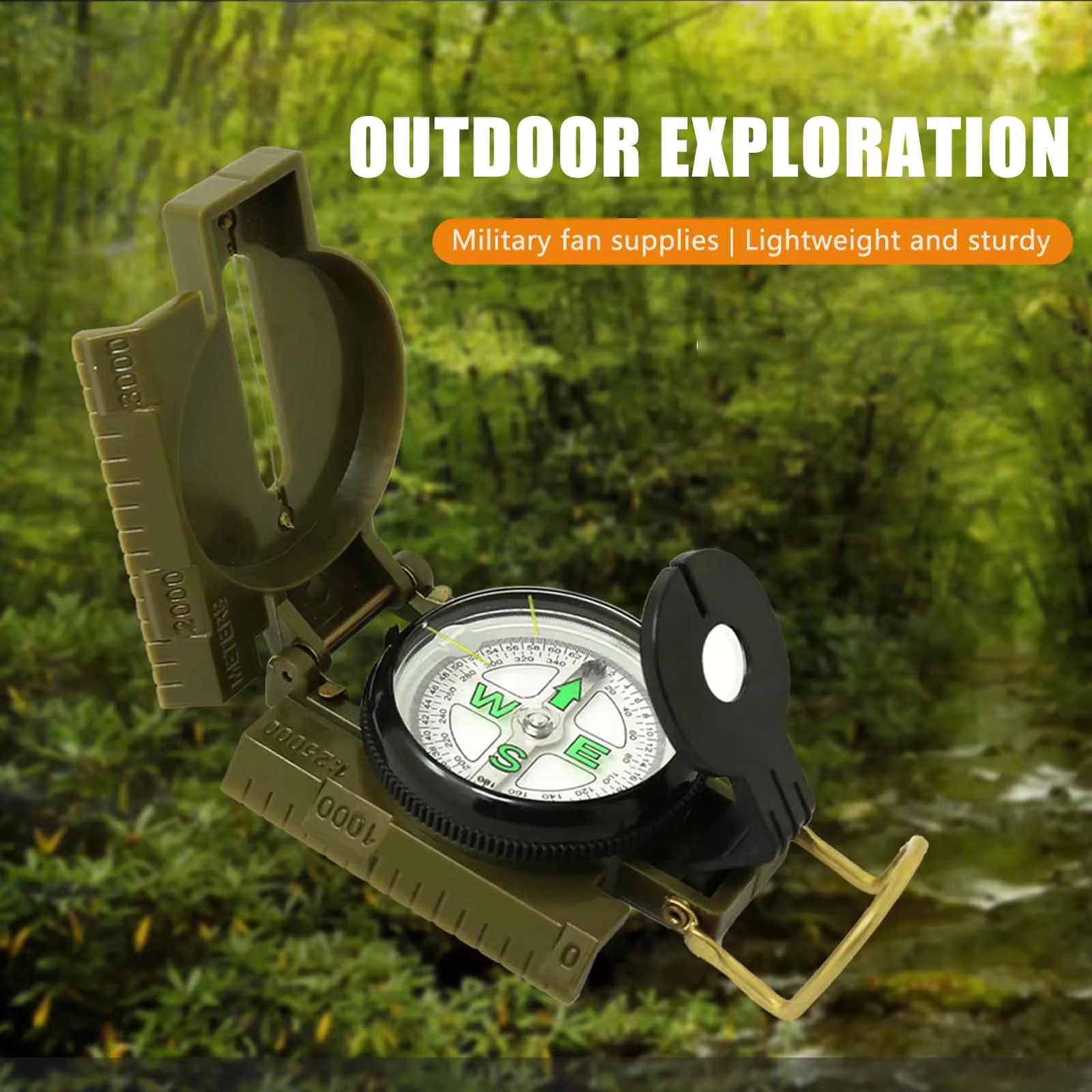 Multi-functional Portable Compass Phosphorescent Lensatic Compass  Hiking Camping Navigation Survival