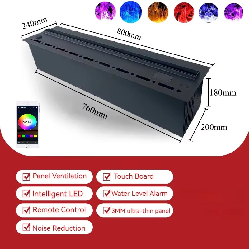 Indoor Electric Tabletop Fireplace for Living Room Under TV Cannon Humidifier 3D Fire Place Flame Decorative Fireplaces for Home