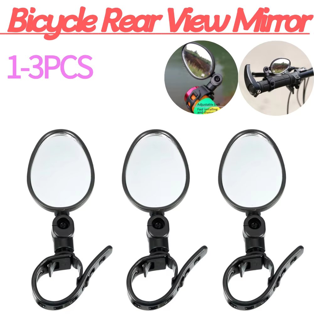 Bicycle Rear View Mirror Handlebar Reflector Wide-Range Adjustable Angles Mirror Mountain Bike E-Scooter Accessories