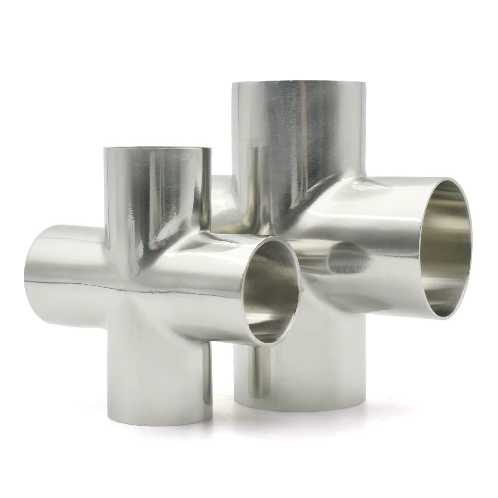 19/25/38/45/51/57/63/76/89/102mm outer diameter SS304 stainless steel sanitary welding 4-way pipe fittings splitter self-made