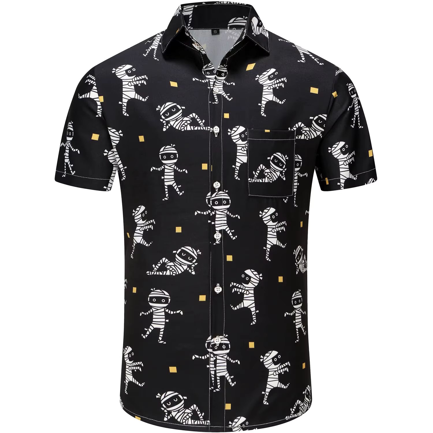 KYKU Funky Halloween Hawaiian Shirt for Men Palm Beach Shirts Tropical Vacation Shirts