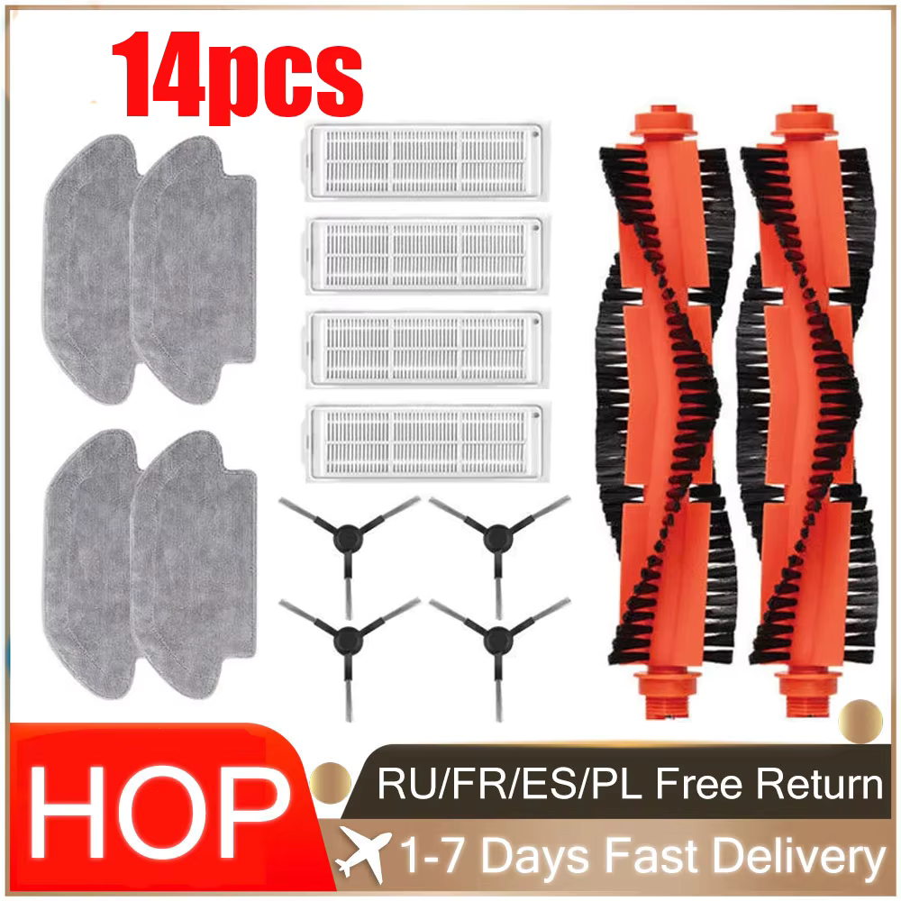 Compatible for Xiaomi Robot Vacuum S10 Xiaomi Robot Vacuum S12 B106GL Replacement Spare Parts Main Side Brush Hepa Filter Mop .
