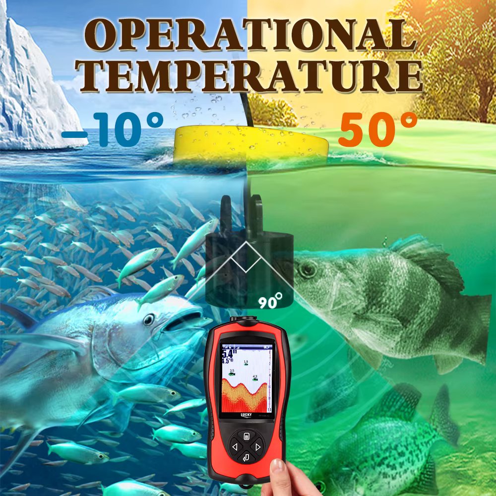LUCKY FF1108-1CT Portable Fish Finder 100M/300FT Depth Fish Alarm Wired Fish Detector