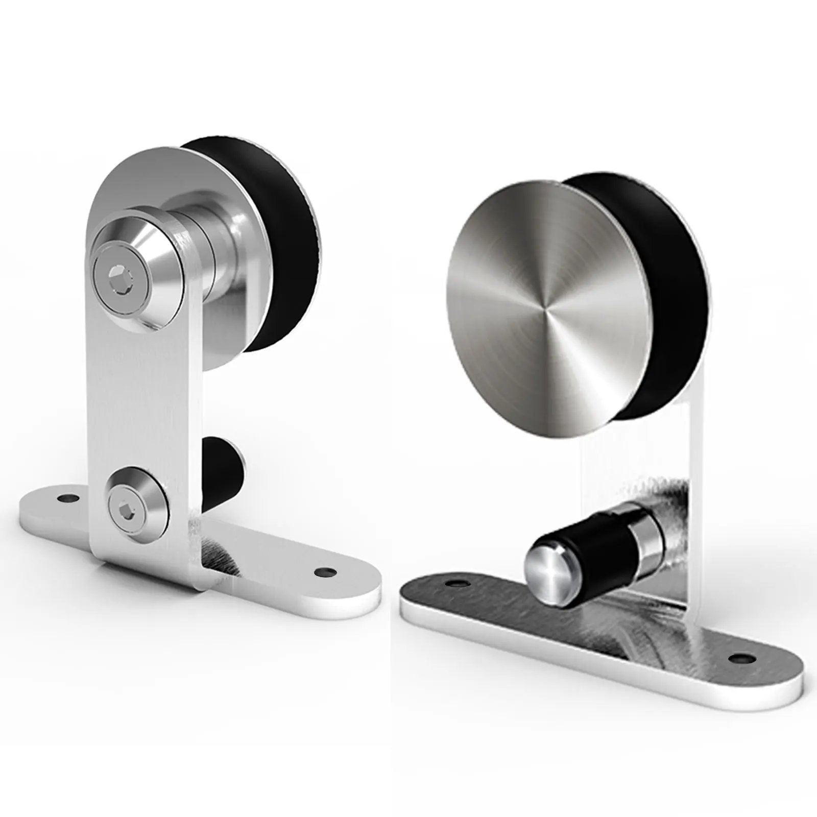 Sliding Door Hardware Closet Kit for Single Wood Door, Stainless Steel T Roller Kit 4FT-16FT