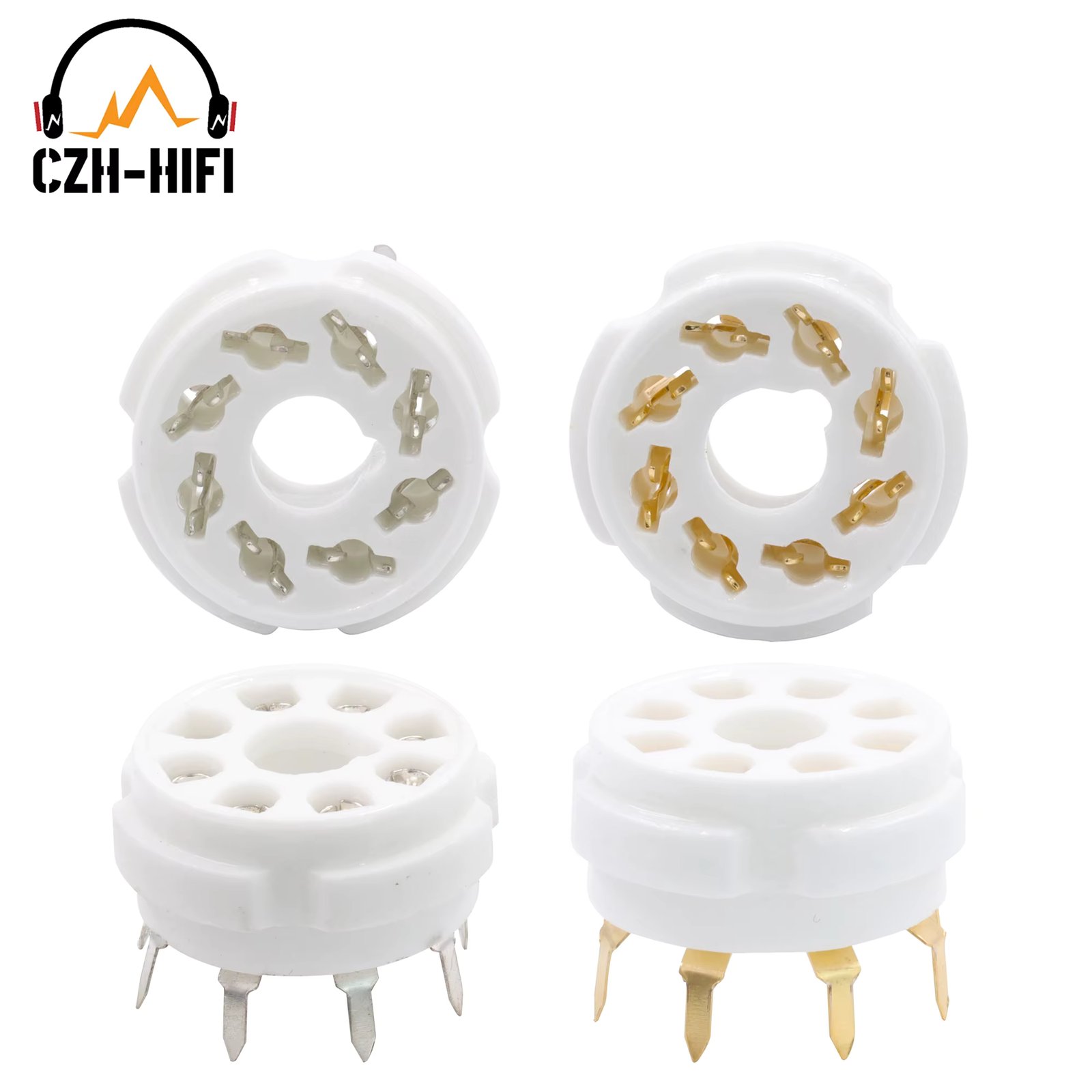 8pin K8A Octal Ceramic Tube Socket Valve Base for EL34 KT88 6V6 6SL7 5AR4 6L6 6V6 6CA7 Vintage Audio Amplifier DIY PCB Mount