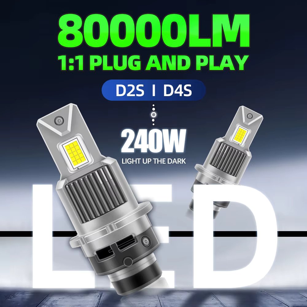 2pcs 12V Xenon Headlight Bulb Replacement LED D4S D1S D3S D2S D5S D1R D2R D3R D4R Car Lights 6000K Brightnesss 1:1 Mini Dessign