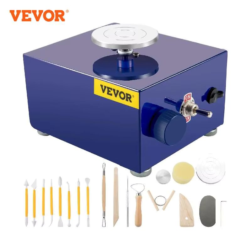 VEVOR Mini Pottery Wheel Machine With Turntable Trays Electric Pottery Tool 30W for Home & School Pottery Clay DIY Ceramic Work
