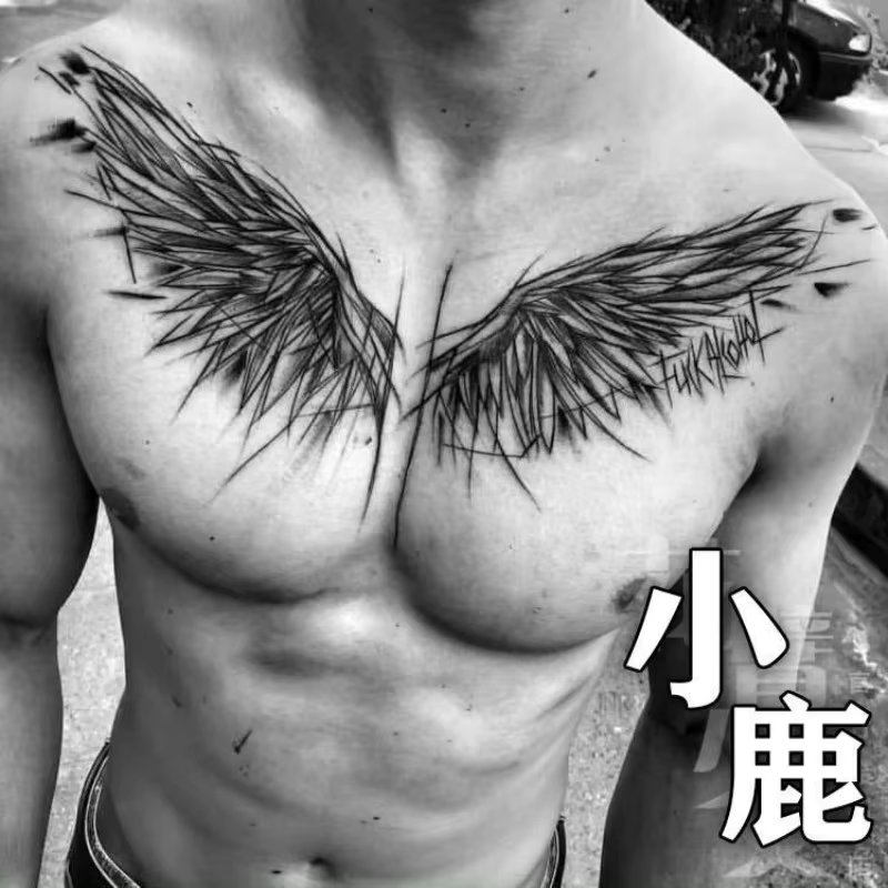 Sexy Wings Tattoo for Women Back Angel Temporary Tattoos Demon Feather Tattoo Stickers Snake Lasting Waterproof Chest Sticker