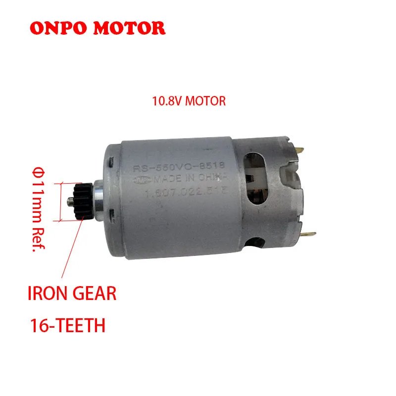 ONPO,GSR10.8V-LIQ,16 Teeth,RS550VC8518,Electric Screwdriver Motor Can Be Used To Bosch 3601J92200 Cordless Impact Charging Drill